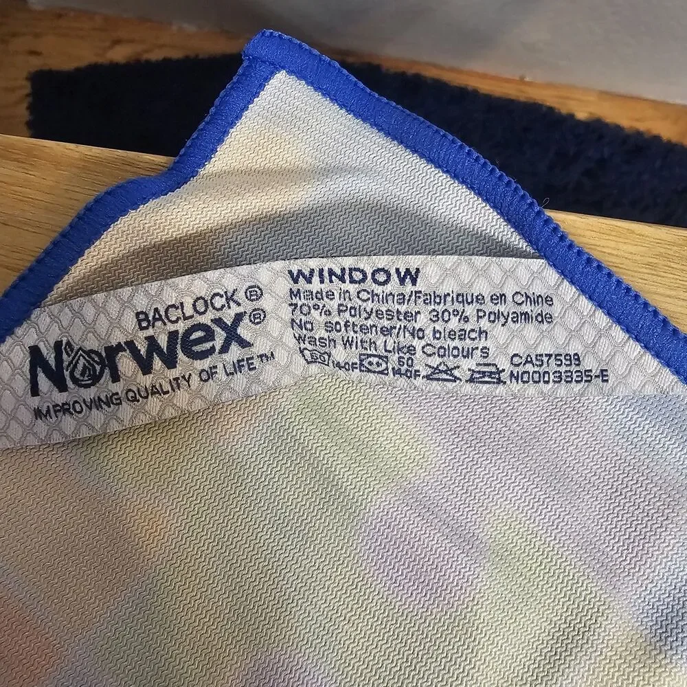 Norwex Microfiber Set of 3, 2 Window Cloths & 1 Body Cloth Purple Puzzle FF802